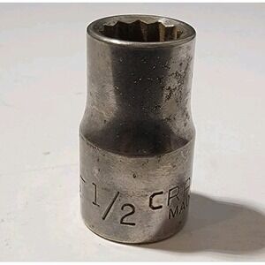 Vintage Craftsman‎ 1/2" Socket 1/2" Drive 12 Pt Shallow Socket -G1- #47502 USA